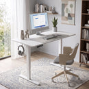Scrivania Regolabile in Altezza Elettricamente 120x60x72-118 cm con Funzione Memoria in Legno e Acciaio Bianco      
