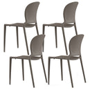 Set 4 Sedie Impilabili 83x48x55 cm in Polipropilene e Fibra di Vetro Jasmine Tortora