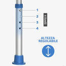 Sgabello per Doccia Bagno 42,5x27x44-51,5 cm Piedini Antiscivolo a Ventosa in Alluminio Blu e Bianco