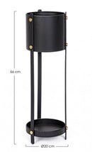 Portapiante Rotondo Ø20x66 cm in Acciaio Nero