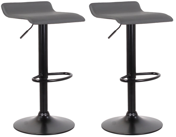 sconto Set mit 2 Hockern 38x40x54/74 cm aus Kunstleder mit schwarzgrauer Basis
