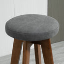 Set 2 Sgabelli da Bar Imbottiti 41x41x69 cm in Legno e Tessuto Grigio