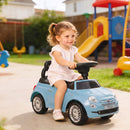 Macchina Cavalcabile per Bambini 12-36 Mesi Licenza Fiat 61x28x38,3 cm con Musica e Clacson in PP Blu      