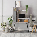 Mobile 1 Anta 3 Ripiani 85,5x29,5x135 cm in MDF Tatti Bianco e Antracite