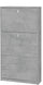 Schuhschrank 3 Türen 63x117x18 cm Zement