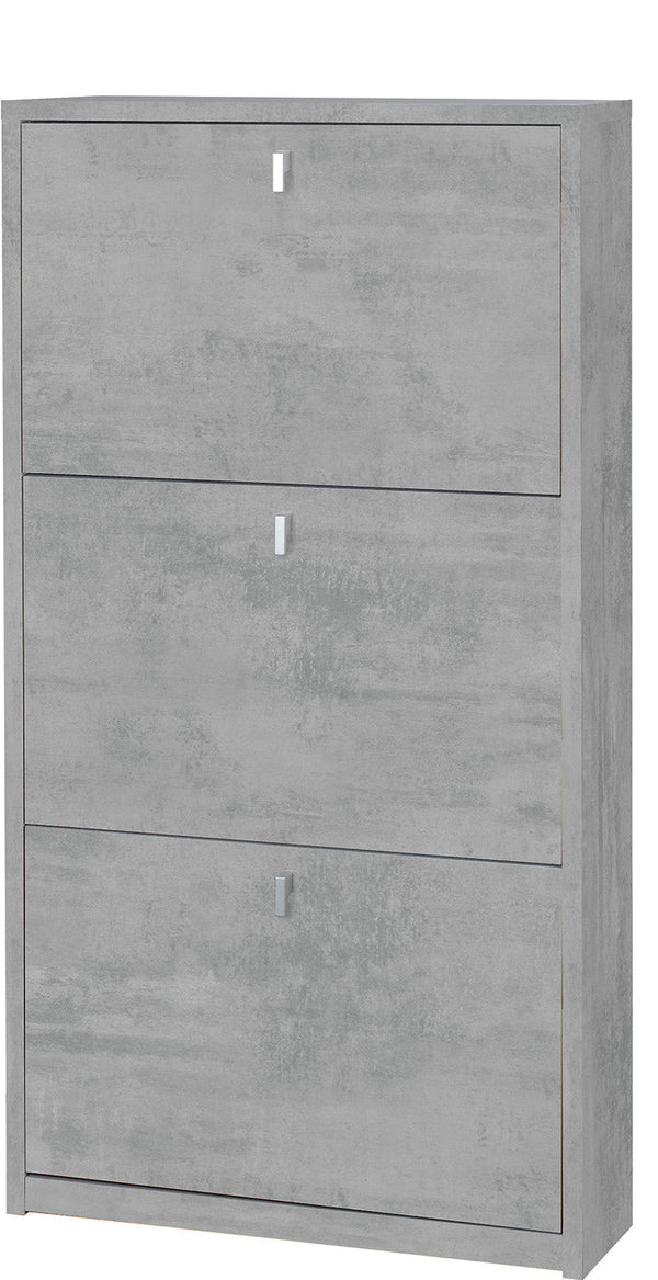 Schuhschrank 3 Türen 63x117x18 cm Zement acquista