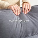 Poltrona a Dondolo Moderna 67x83x105 cm Cuscini Effetto Velluto Struttura in Legno Grigio  
