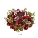 Set 3 Porta Candela con Mini Pigne D 15 cm 