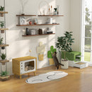 Lettiera per Gatti Chiusa 47,5x35,5x36,7 cm con Vassoio Estraibile e 2 Porte in PP Verde Chiaro   