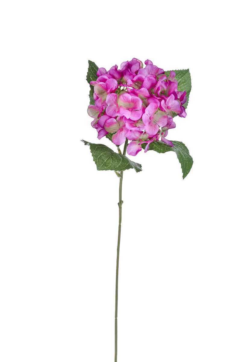 Set 8 Ortensia Artificiale con 4 Foglie Altezza 62 cm Viola