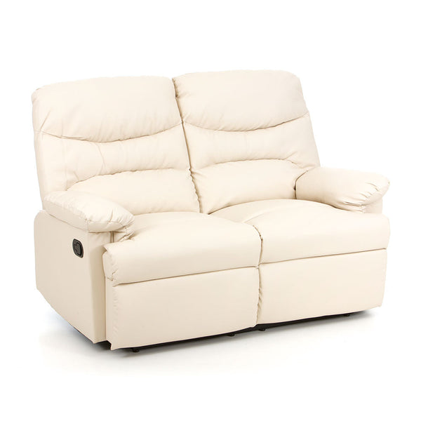 acquista Manuell verstellbares 2-Sitzer-Sofa aus cremefarbenem Diana-Leder