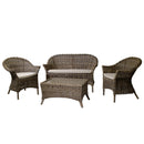Set Salotto da Giardino 2 Poltrone Tavolino Divano in Rattan Atlantic Grigio