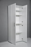 Armadio 2 Ante 5 Ripiani 69,4x36x181 cm in Truciolare Nobilitato Bianco