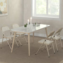 Set 4 Sedie Pieghevoli 45x46x78 cm con Seduta Imbottita in Poliestere e Acciaio Beige  