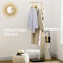 Appendiabiti da Ingresso  35x25x170 cm 2 Ganci in Metallo e Marmo Oro e Nero