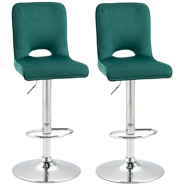 acquista Set mit 2 gepolsterten Hockern 41x51x97-117 cm in grünem Stoff