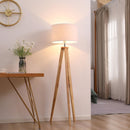 Lampada da Terra 45x45x147 cm E27 Paralume in Tessuto Bianco