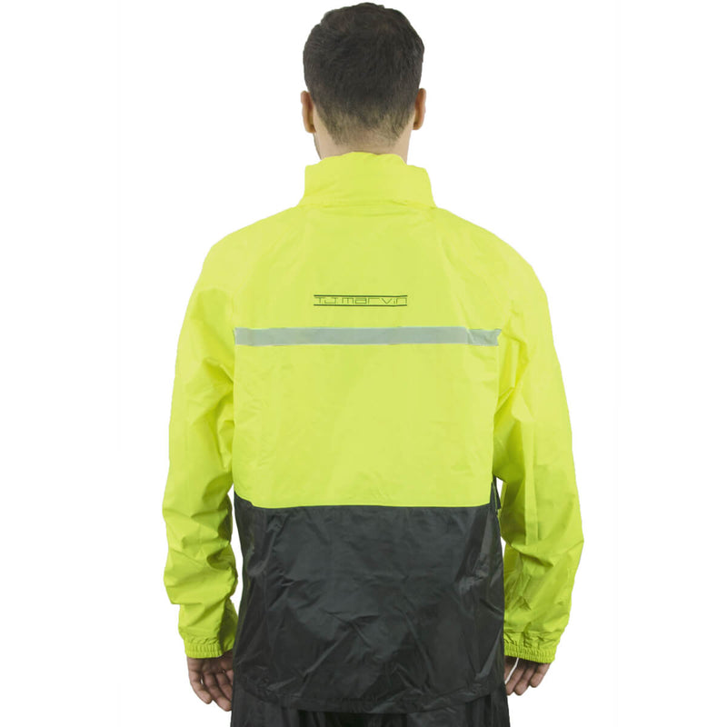 Set Antipioggia Casual Pantalone Giacca per Moto Scooter T.J. Marvin E39 Giallo Fluo