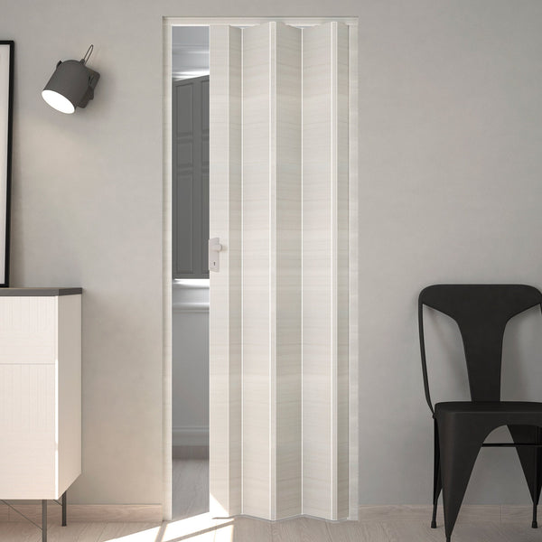 online Porta a Soffietto da Interno 83x214 cm in PVC Caroline Palissandro Bianco Orizzontale