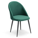 Set 2 sedie Imbottite 51x58x87 cm In Tessuto Tiffany  Lola Verde Smeraldo