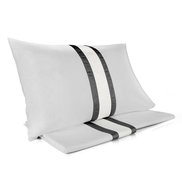 Bettbezug mit Laken und Kissenbezügen Mitera Polynesia Oyster und Grisaille, verschiedene Größen online