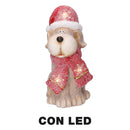 Cane in Resina con Led cappello rosso cm 22x19,5xh40