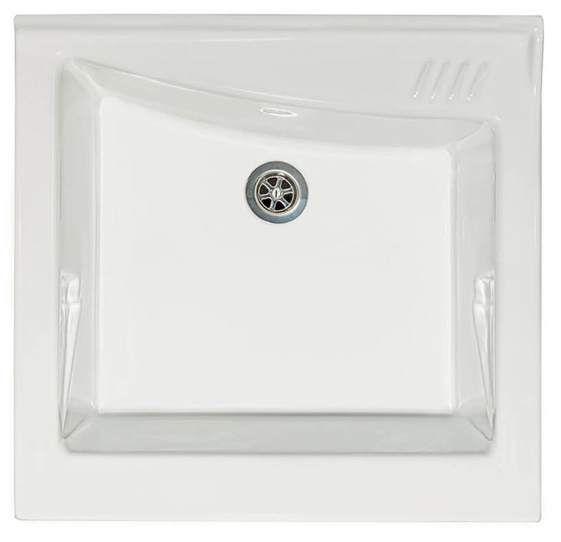 Mobile Lavatoio 63x60x87 cm 2 Ante Asse in Legno Montegrappa Acqua Edilla Bianco