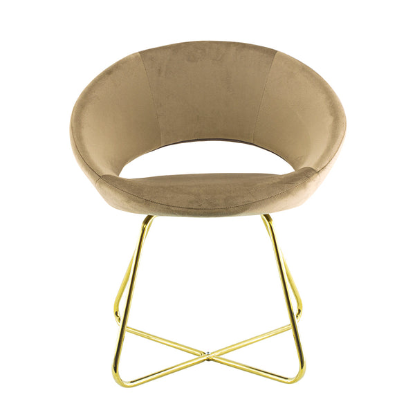 Vintage Sessel 66x65x68 cm in taubengrauem Stoff mit Samteffekt online