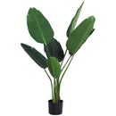 Pianta Artificiale Uccello del Paradiso da Interno e Esterno H120 cm con Vaso Verde