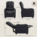 Poltrona Relax Reclinabile Manuale 155° 69x91x100 cm con Poggiapiedi in Pelle PU Nero      