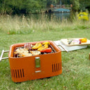 Barbecue Portatile a Carbone Carbonella 42,5x34,7x 23 cm in Metallo Cube Khaki