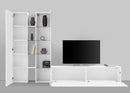 Parete Attrezzata Soggiorno 280x30x180 cm Maruska n°9 Bianco Lucido