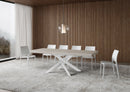 Tavolo Allungabile 140-400x90x77 cm Volantis Premium Cashmere Telaio Bianco 