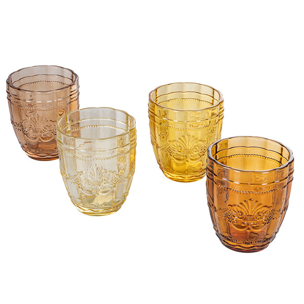 prezzo Set 4 Syrah Chocolate Water Glasses in Villa d'Este Home Tivoli Brown Glass