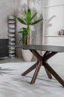 Tavolo Rettangolare 90x180x76 cm in Ceramica Marmo Gemini Nero