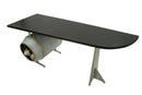 Scrivania Aviator 181x70,5x71 cm in Ferro e MDF e PU Nero e Grigio
