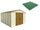 Boden für Gartenbox 325 x 398 x 233 cm aus grünem Kunststoff