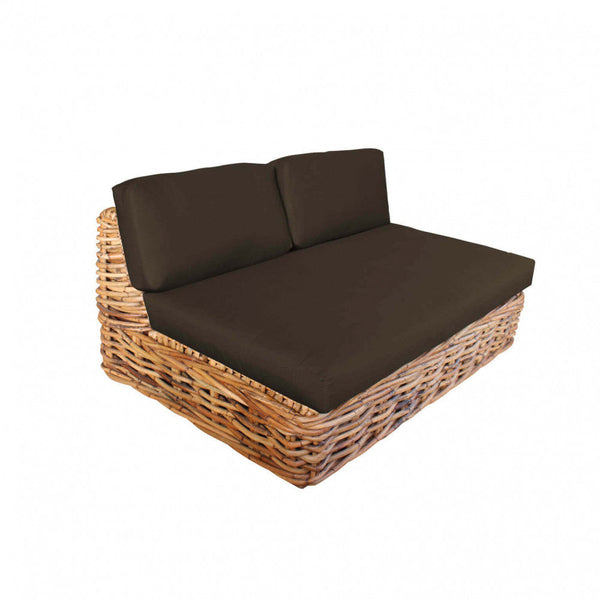online Modulares Sofa Polinesia mit Kissen 75 x 185 x 105 cm aus braunem Rattan