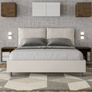 Letto Matrimoniale con Alzata Comoda Imbottito in Similpelle Antea Bianco Varie Misure