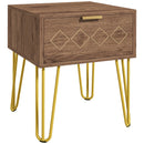 Set 2 Comodini 39,5x41x49 cm 1 Cassetto in Truciolato Marrone
