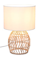 Lampada da Tavolo da Interno Attacco E27 in Tessuto Naturale