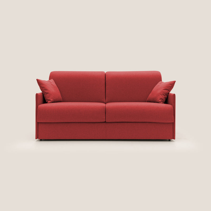 Divano Letto 3 Posti 189x96x96 cm Evans in Tessuto Rosso