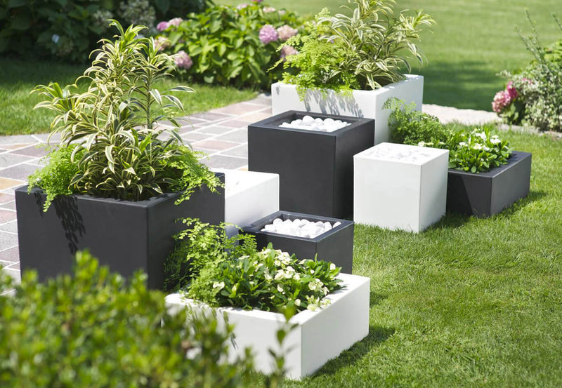 Vaso in Resina Tulli Schio Cubo Essential Antracite Varie Misure