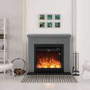 Camino Elettrico da Pavimento 99x88,3x25 cm Effetto Fiamma 1500W Sined Asciano Grigio Scuro