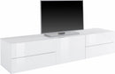 Mobile Tv 1 Anta e 4 Cassetti 170x40x35 cm Metis 1A 4C Bianco Lucido  