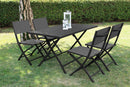 Tavolo Alabama 130x77x73 h cm in Alluminio Antracite