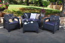 Set da Giardino Divano 2 Poltrone e Tavolino in Resina Keter Corfu Lounge Antracite