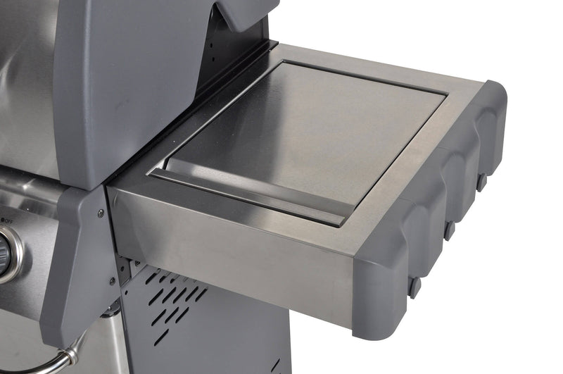 Barbecue a Gas GPL 4 Fuochi 133x57x112 cm in Acciaio Silver