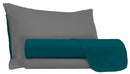 Set Lenzuola Sopra Sotto e Federe Doubleface Verde Petrolio\/Fumo Varie Misure