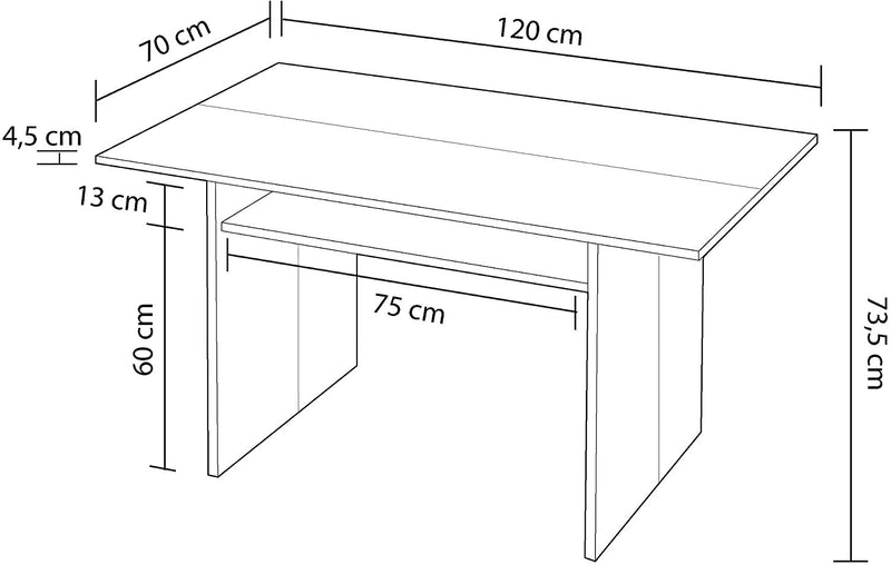 Console Apribile a Libro 120x35x77 cm in Legno Bianco e Cemento